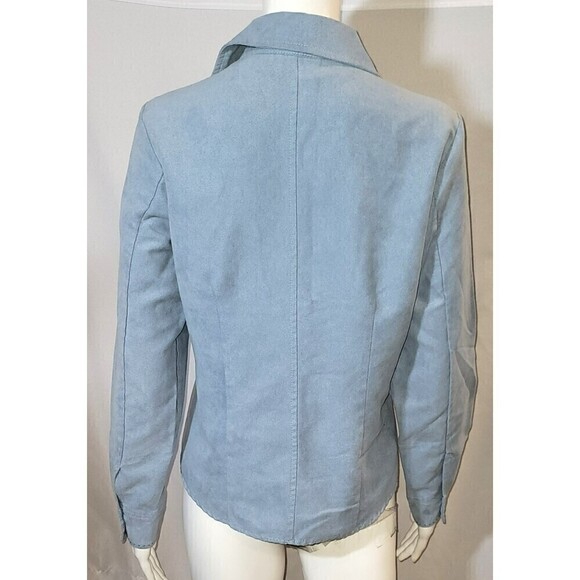 Lemon Grass Suede Like Button Down Blouse - Size Small - Picture 4 of 10